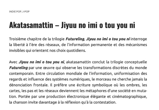 Jiyuu no imi o tou you ni　review direct-actu.fr